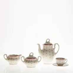 Juego de café de 27 piezas colección Flor de Lis Rosa