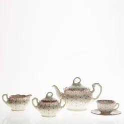 Juego de té de 15 piezas colección Flor de Lis Rosa
