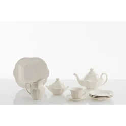 Juego de té de 40 piezas colección Ochavada Blanca