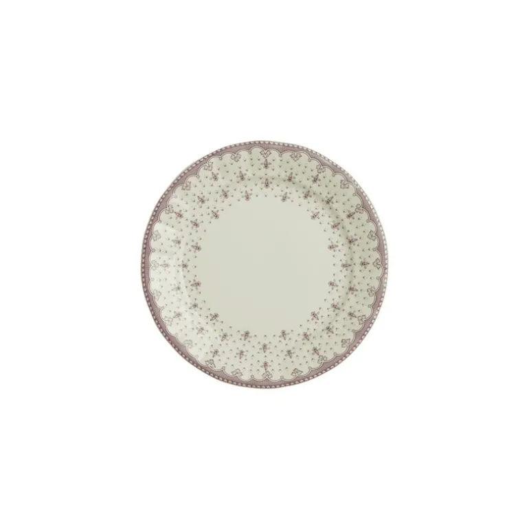 Plato de pastas colección Flor de Lis Rosa