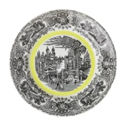 Plato llano 28 cm colección Negro Vistas Yellow by Aaron Stewart