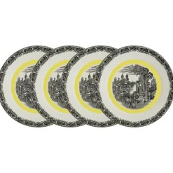 Set de 4 bajo-platos colección Negro Vistas Yellow by Aaron Stewart