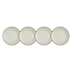 Set de 4 platos de pan colección Flor de Lis Rosa