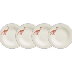 Set de 4 platos de postre colección Peces