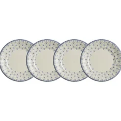 Set de 4 platos de postre colección Flor de Lis Azul