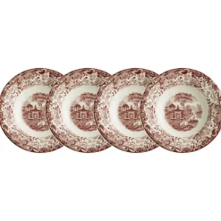 Set de 4 platos hondos colección 202 Rosa