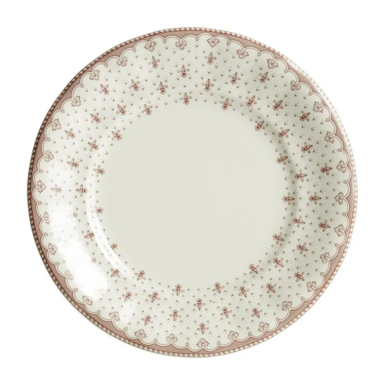 Set de 4 platos llanos 28 cm colección Flor de Lis Rosa