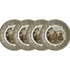 Set de 4 platos llanos 28 cm colección Viejo Molino