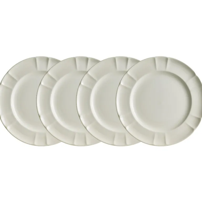 Set de 4 platos llanos 28 cm colección Imperio Blanca
