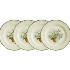 Set de 4 platos llanos colección Canasto Floral