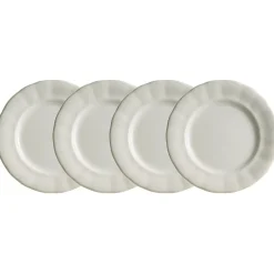Set de 4 platos llanos colección Aurora Blanca