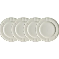 Set de 4 platos llanos colección Imperio Blanca