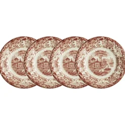 Set de 4 platos llanos colección 202 Rosa