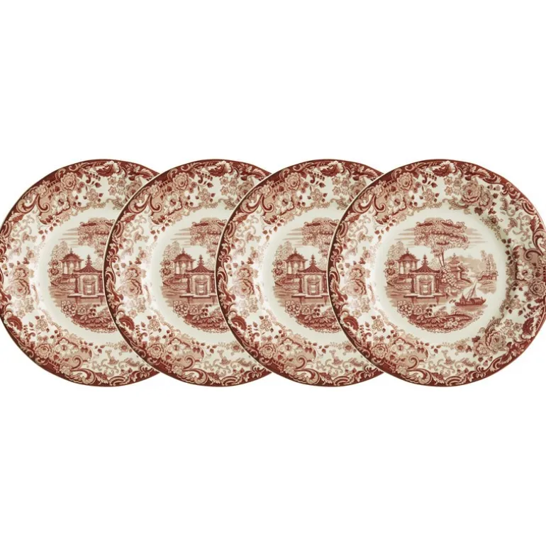 Set de 4 platos llanos colección 202 Rosa