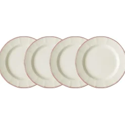 Set de 4 platos llanos colección Basic Line Red
