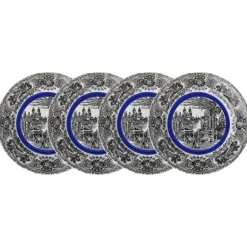 Set de 4 platos llanos colección Negro Vistas Blue by Aaron Stewart