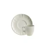 Set de 4 tazas de café con platillos colección Imperio Blanca