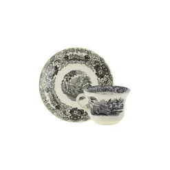 Set de 4 tazas de café con platillos colección Negro Vistas