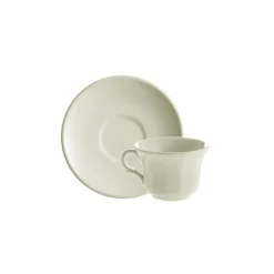 Set de 4 tazas de café con platillos colección Ochavada Blanca