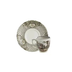 Set de 4 tazas de café con platillos colección Atenea