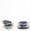 Set de 4 tazas de consomé con platillos colección Ceilán