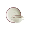 Set de 4 tazas de consomé con platillos colección Basic Line Red