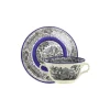 Set de 6 tazas de consomé con platillos colección Negro Vistas Blue by Aaron Stewart