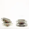 Set de 12 tazas de consomé con platillos colección Bellavista