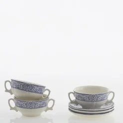 Set de 12 tazas de consomé con platillos colección 150 Aniversario