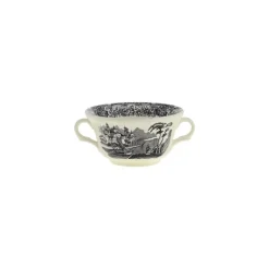 Set de 12 tazas de consomé con platillos colección Negro Vistas