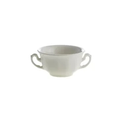 Set de 6 tazas de consomé con platillos colección Aurora Blanca