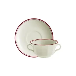 Set de 6 tazas de consomé con platillos colección Basic Line Red