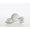 Set de 4 tazas de desayuno con platillos colección Basic Line Blue