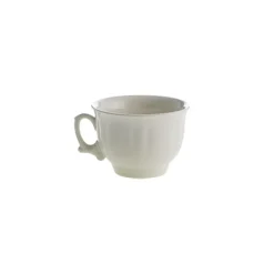 Set de 12 tazas de desayuno con platillos colección Aurora Blanca