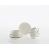 Set de 12 tazas de desayuno con platillos colección Ochavada Blanca