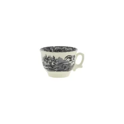 Set de 12 tazas de desayuno con platillos colección Negro Vistas
