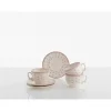 Set de 12 tazas de desayuno con platillos colección Flor de Lis Rosa