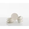 Set de 6 tazas de desayuno con platillos colección Aurora Blanca