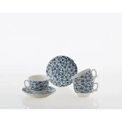 Set de 6 tazas de desayuno con platillos colección Laberinto