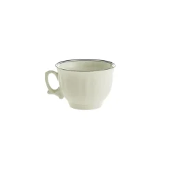 Set de 4 tazas de desayuno con platillos colección Basic Line Blue
