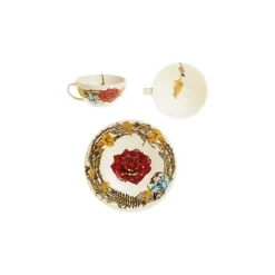 Set de 4 tazas de desayuno con platillos colección Geórgica