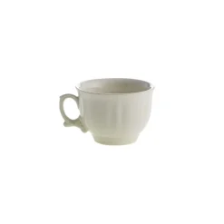 Set de 12 tazas de desayuno con platillos colección Imperio Blanca