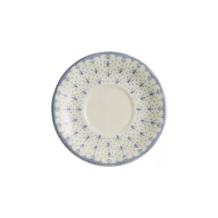 Set de 12 tazas de desayuno con platillos colección Flor de Lis Azul