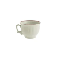 Set de 12 tazas de desayuno con platillos colección Basic Line Red