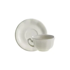 Set de 4 tazas de té con platillos colección Aurora Blanca