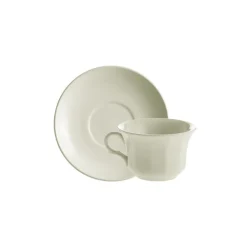 Set de 4 tazas de té con platillos colección Ochavada Blanca