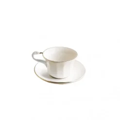 Set de 4 tazas de té con platillos colección Odette Gold