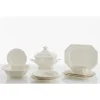 Vajilla completa de 56 piezas colección Ochavada Blanca