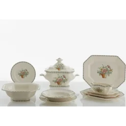Vajilla completa de 56 piezas colección Canasto Floral