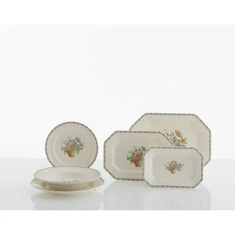 Vajilla completa de 27 piezas colección Canasto Floral
